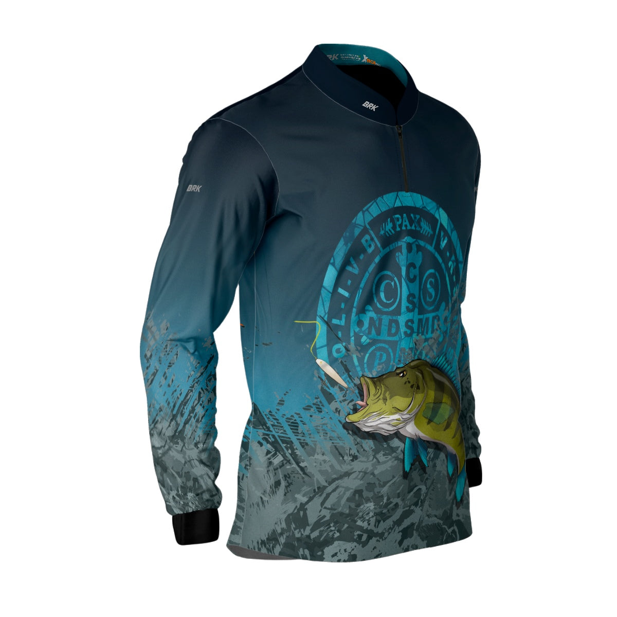 Camisa de Pesca Brk Verde Àgua Tucunaré com UV50+ - Brk Fishing