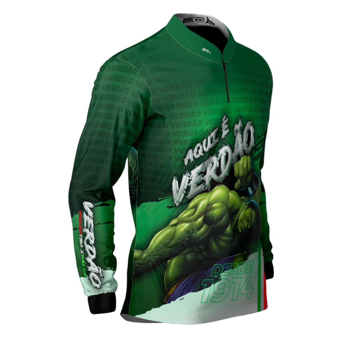 Camisa de Pesca Brk Verdão Mascote Hulk com Proteção Solar UV50+ - Brk Fishing