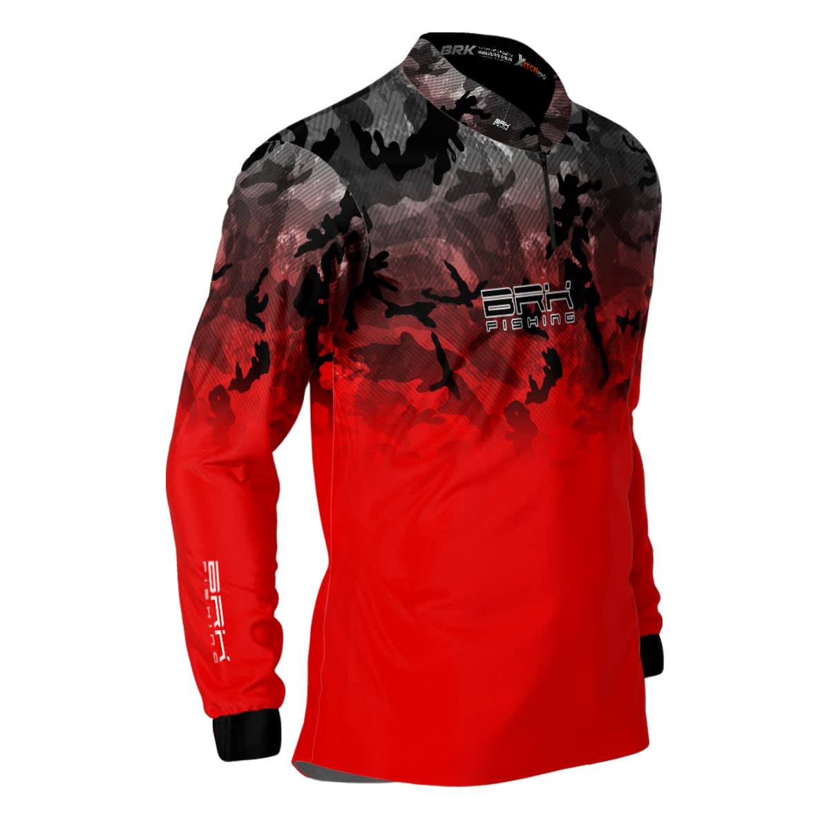 Camisa de Pesca Brk Camu Sea Red com Proteção Solar UV50+ - Brk Fishing