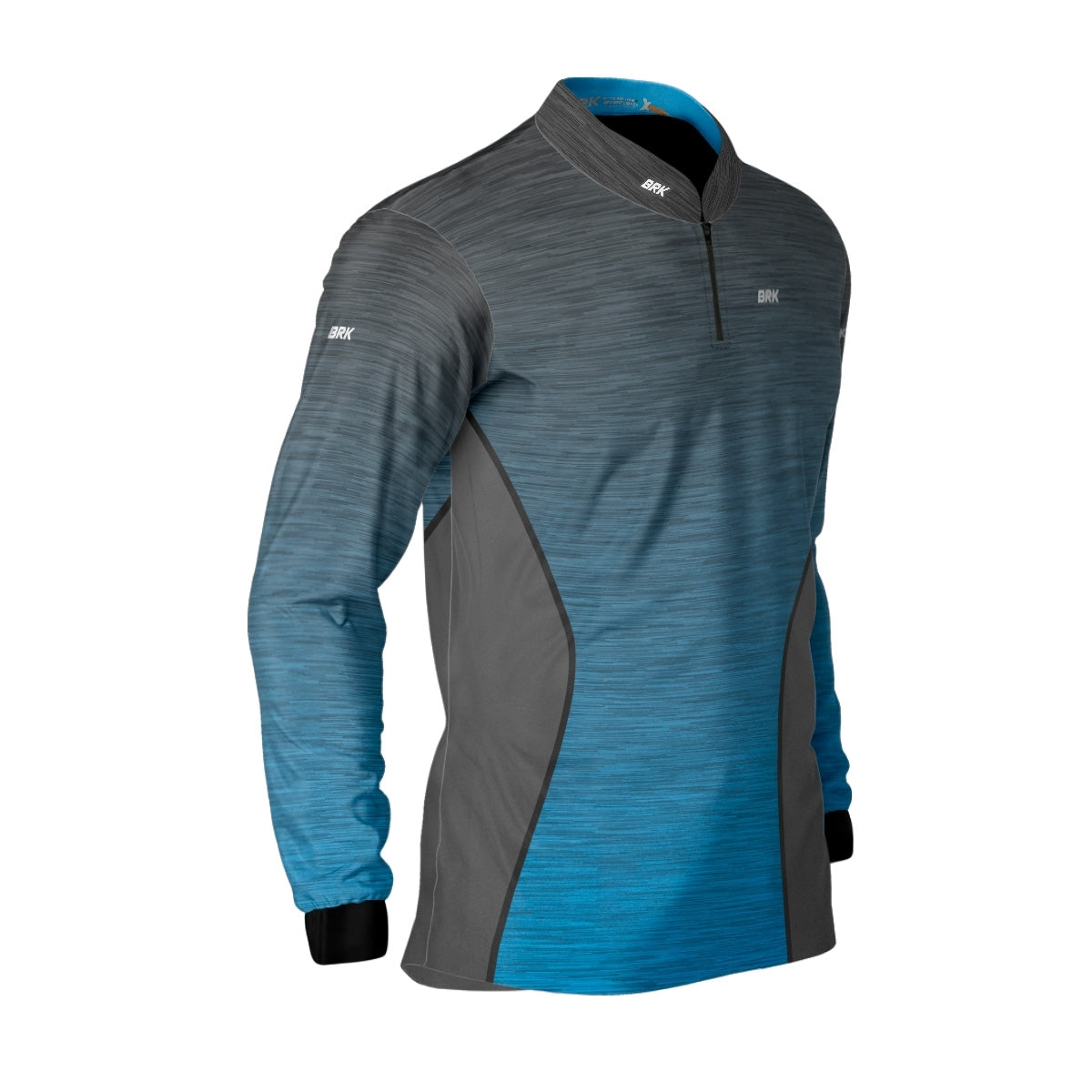 Camisa de Motociclismo Brk Mescla Cinza e Azul com Proteção Solar UV50+ - Brk Fishing