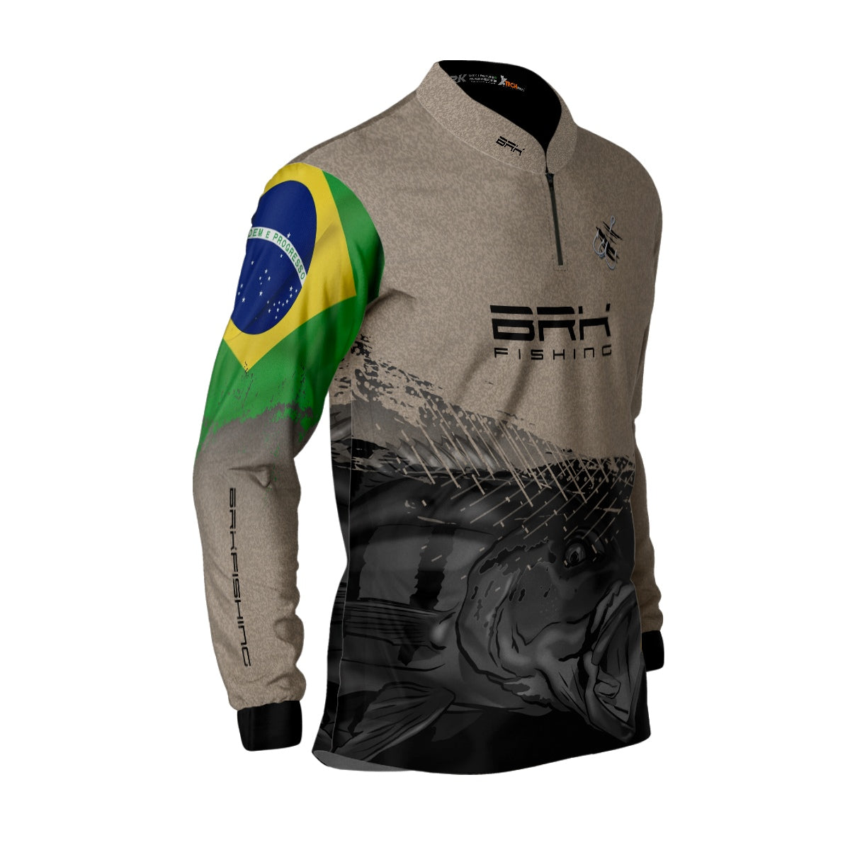 Camisa de Pesca Brk Garateia Tucunaré Brasil com UV50+ - Brk Fishing