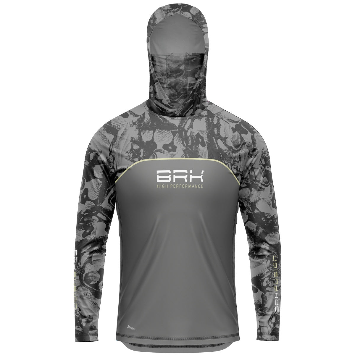 Camisa FusionX Brk Deep Cinza Camuflado com Capuz e Proteção UV50+ Brk Fishing