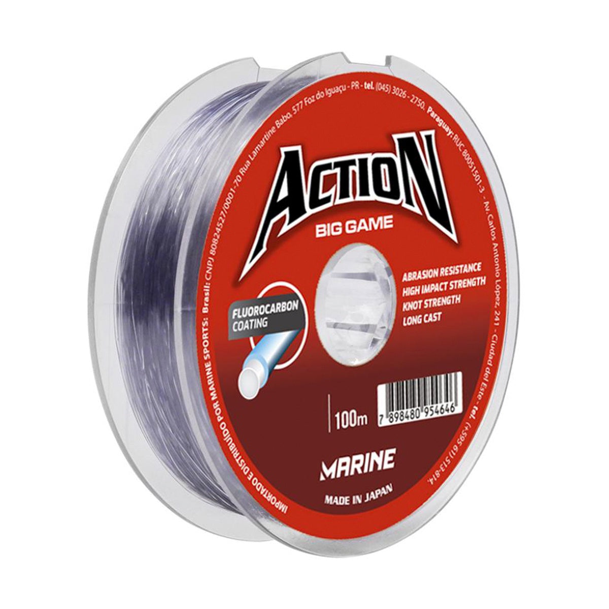 Linha Action Big Game Nylon Cinza 100m - Marine Sports - Brk Fishing