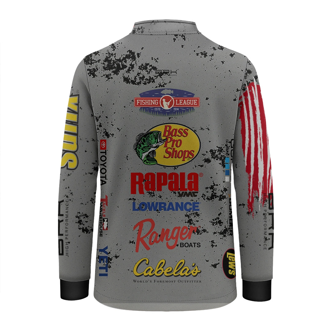 Camisa Infantil Brk Competition Bass Pro Shops Cinza