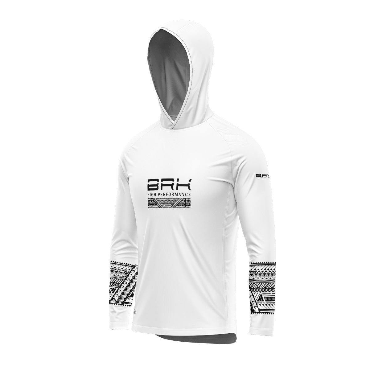 Camisa de Pesca com Capuz Brk Branco com Proteção Uv50+ - Tamanho: P