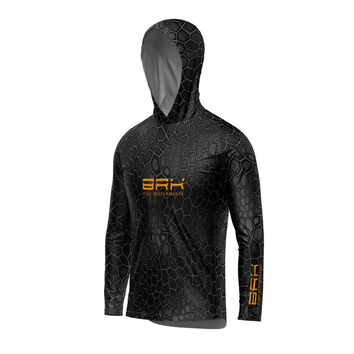 Camisa de Pesca com Capuz Brk Criptek Preta com Proteção Uv50+ - Tamanho: G