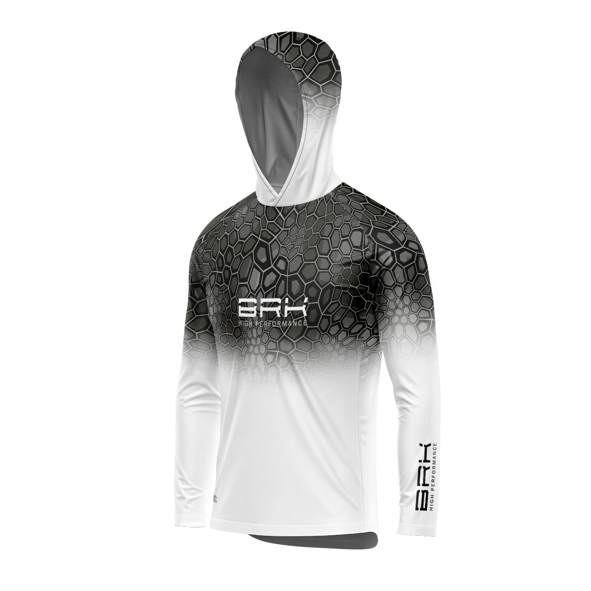 Camisa de Pesca com Capuz Brk Criptek Branca com Proteção Uv50+ - Tamanho: G