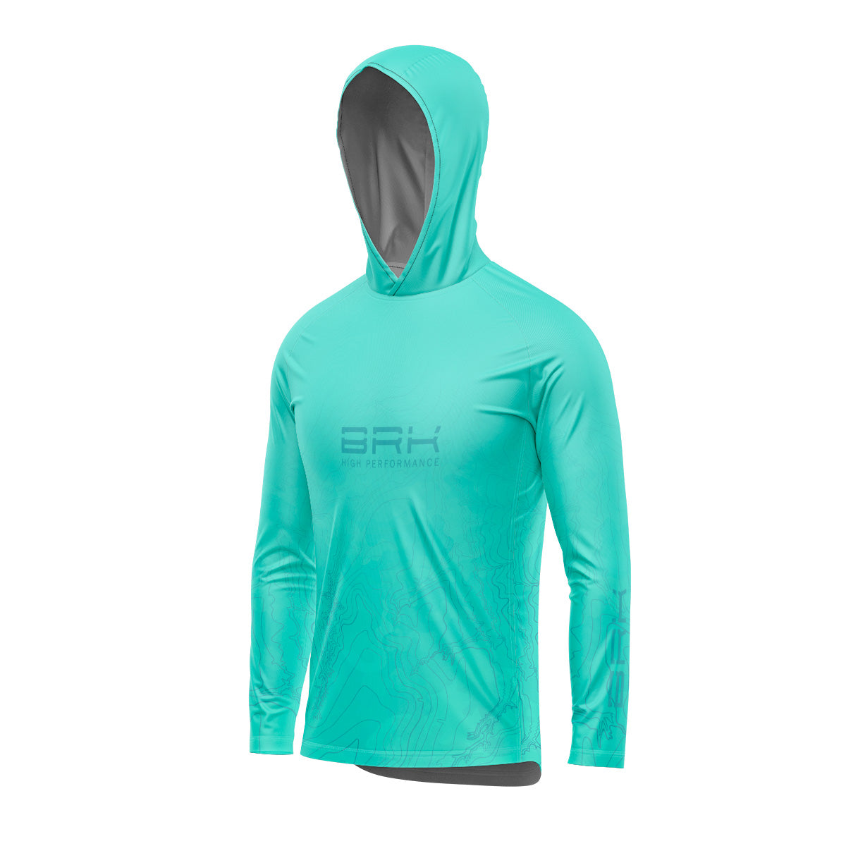 Camisa de Pesca com Capuz Brk Clean Turquesa com Proteção Uv50+ - Tamanho: P
