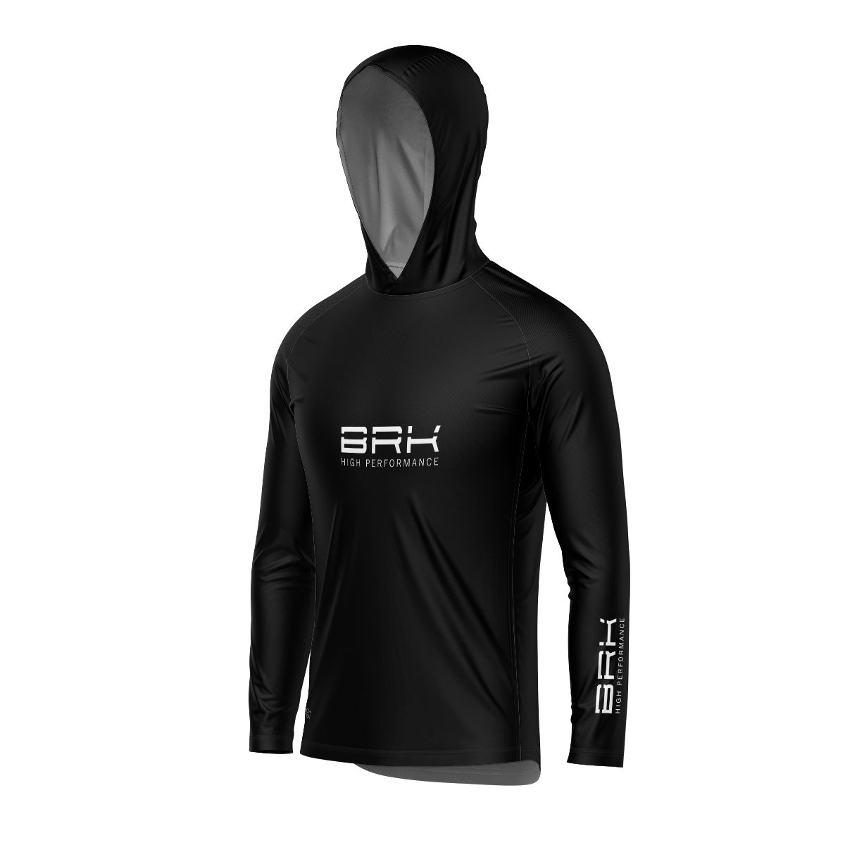 Camisa de Pesca com Capuz Brk Preta com Proteção Uv50+ - Tamanho: G1