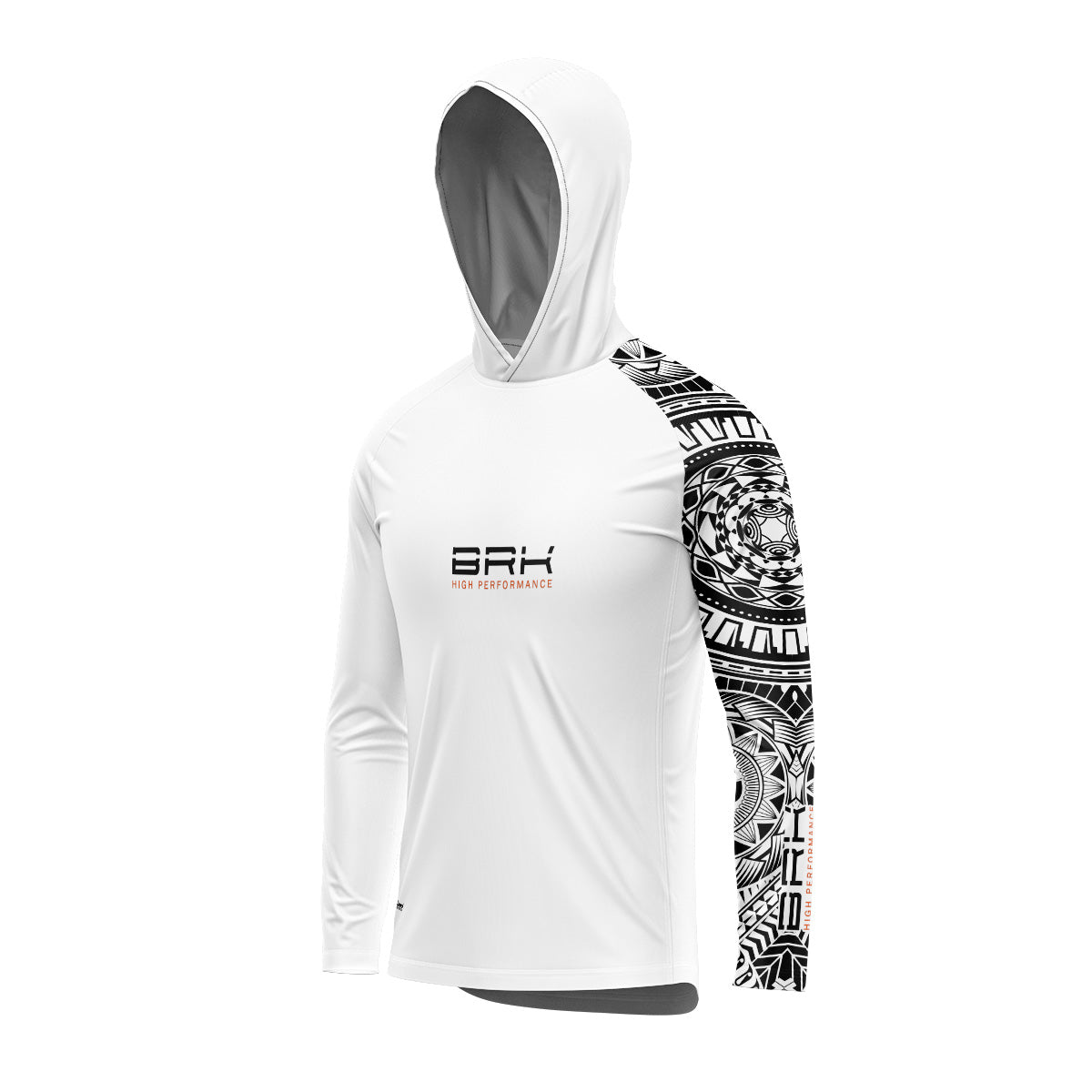 Camisa de Pesca com Capuz Brk Branca Maori com Proteção Uv50+ - Tamanho: G2