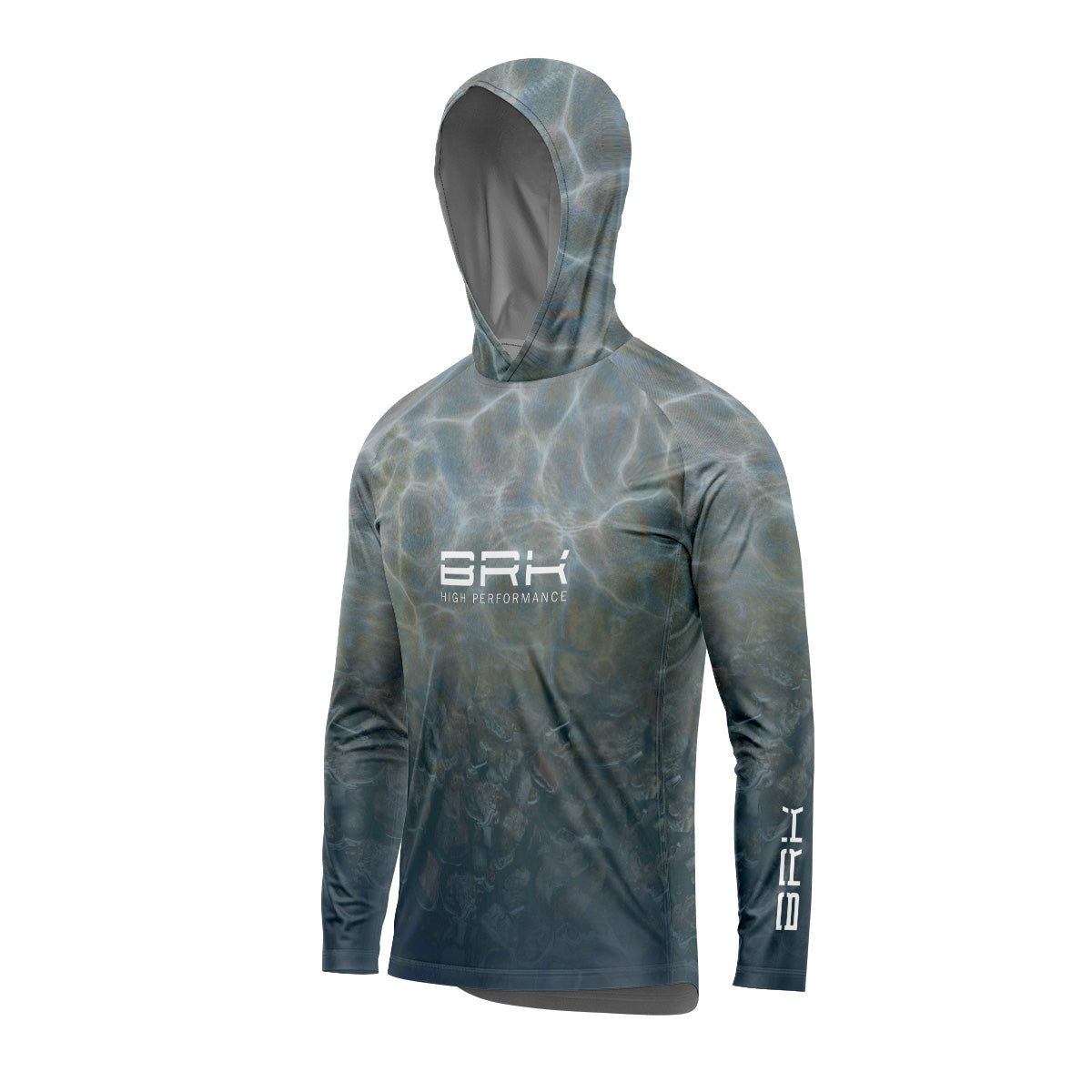 Camisa de Pesca com Capuz Brk River Cinza com Proteção Uv50+ - Tamanho: G