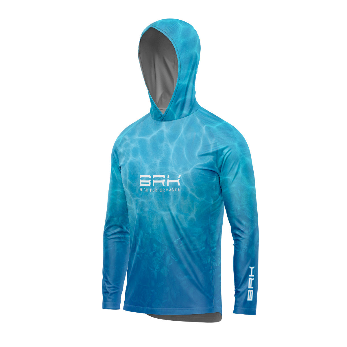 Camisa de Pesca com Capuz Brk River Azul com Proteção Uv50+ - Tamanho: M
