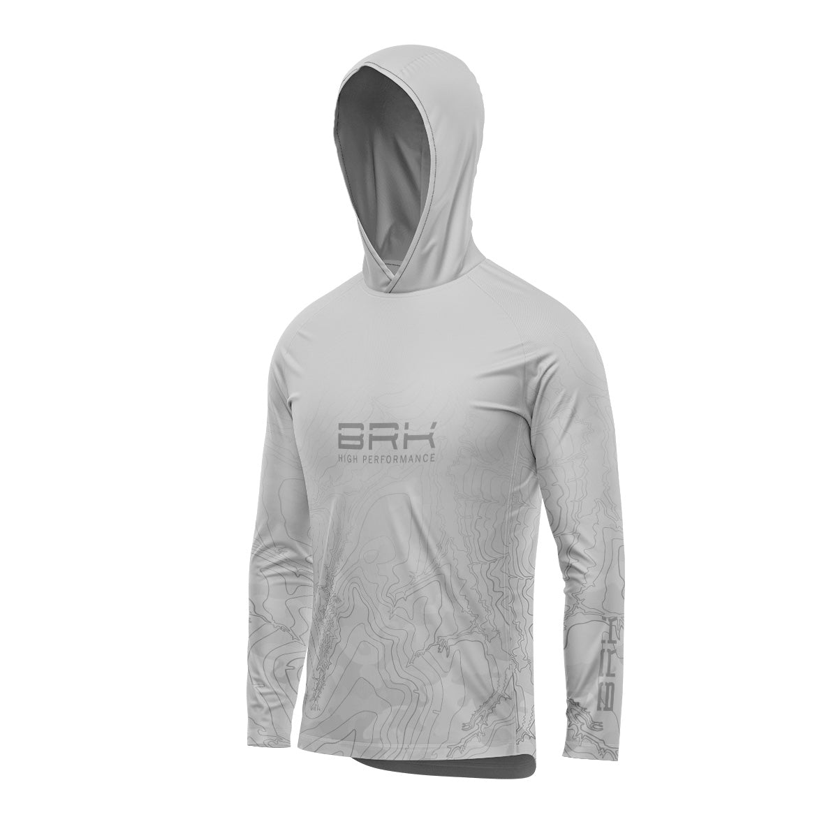 Camisa de Pesca com Capuz Brk Clean Cinza com Proteção Uv50+ - Tamanho: M