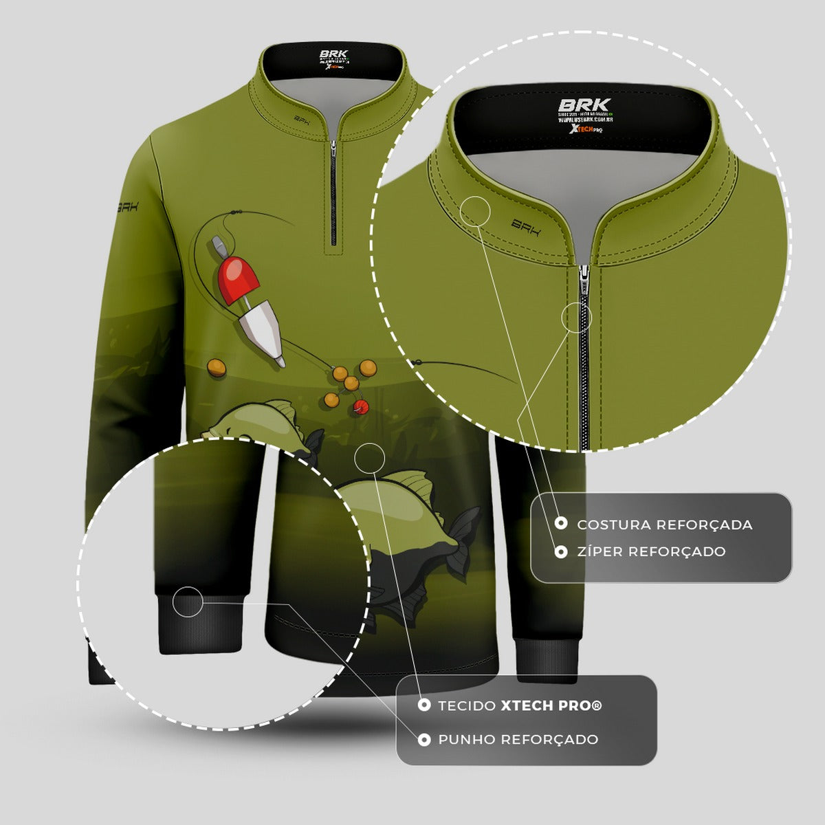 Camisa de Pesca Infantil Brk Tambaqui com UV50 + - Brk Fishing