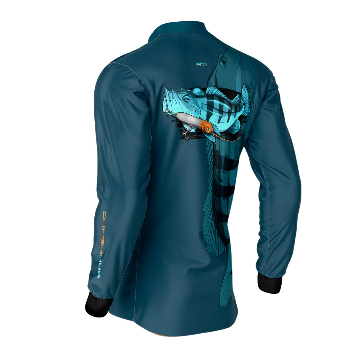 Camisa de Pesca Brk Azul Tucunaré Açu com UV50+ - Brk Fishing
