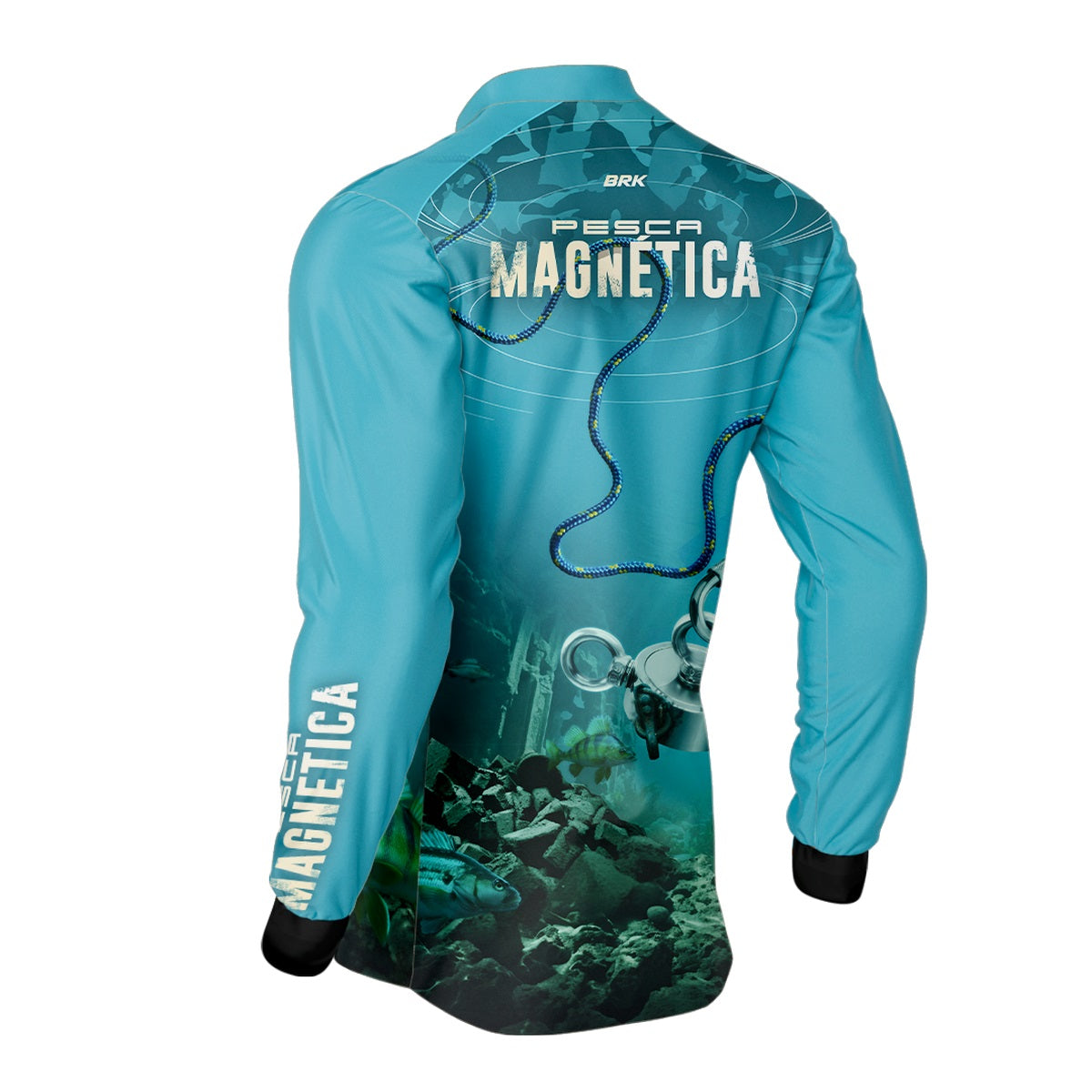 Camisa de Pesca Brk Pesca Magnética Clara com UV50+ - Brk Fishing