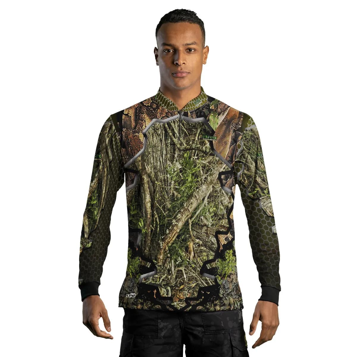 Camisa de Pesca Brk Camuflada Stealth Series com Proteção Solar UV50+ - Brk Fishing