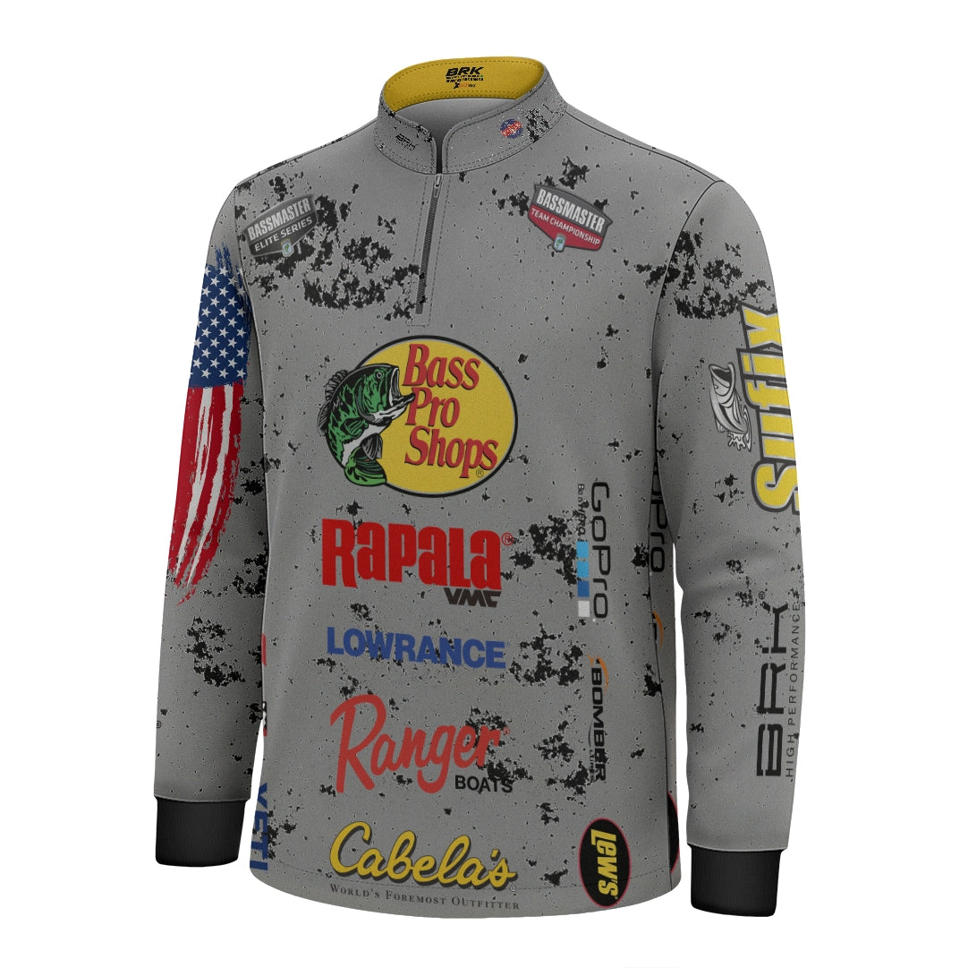 Camisa Infantil Brk Competition Bass Pro Shops Cinza