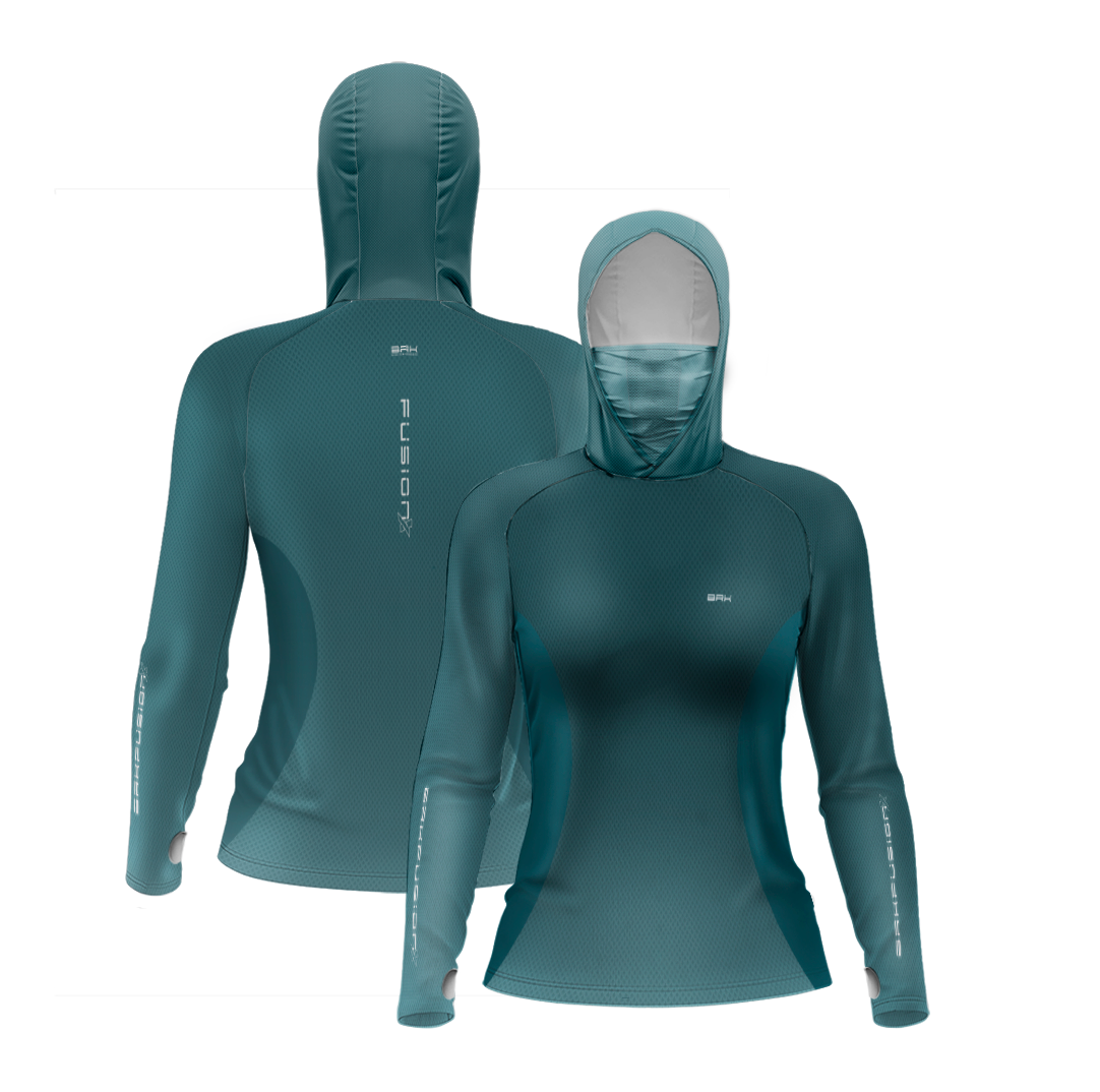 Camisa FusionX Feminina Brk Clean Azul e Proteção Solar UV50+ - Brk Fishing