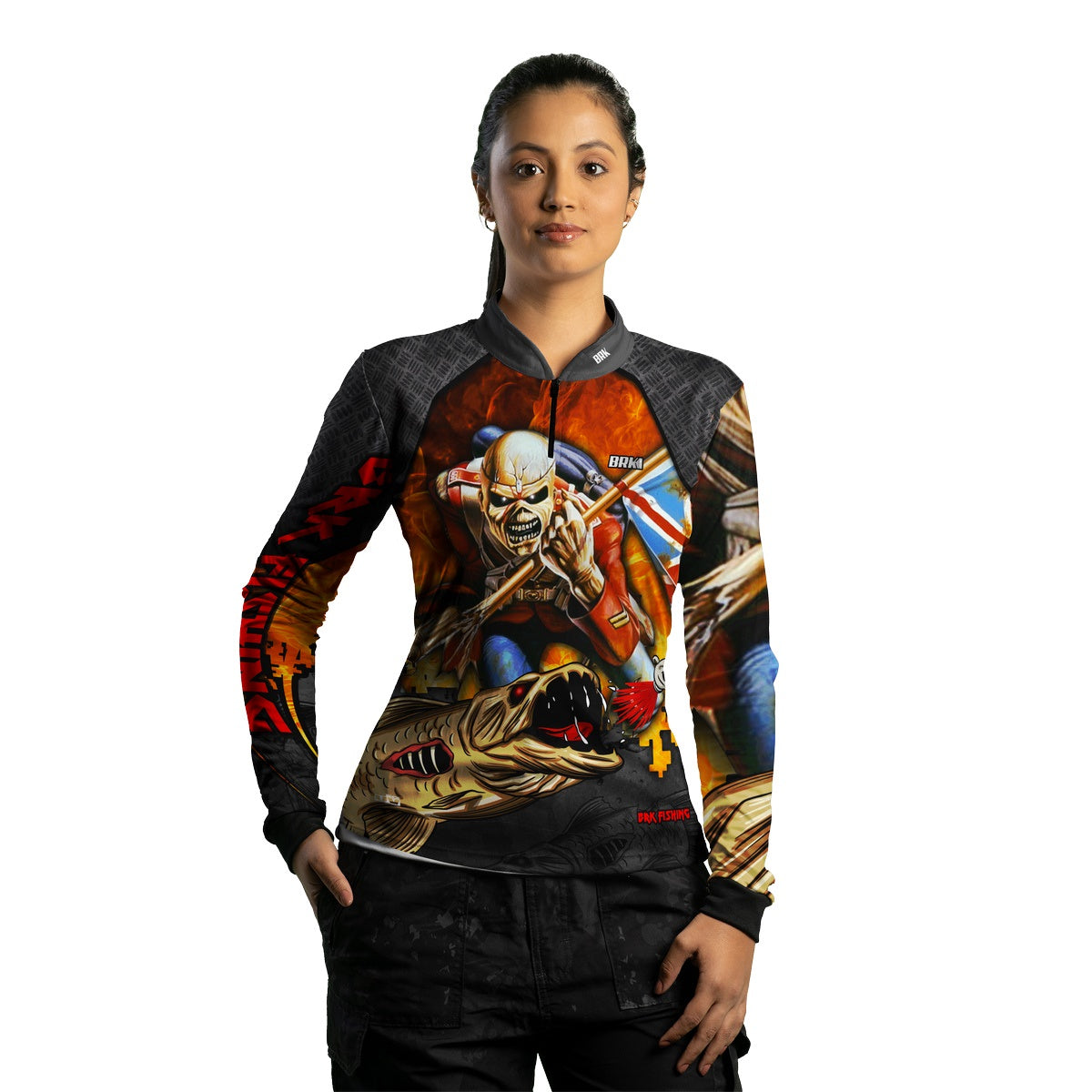 Camisa Feminina de Pesca Traíra Eddie Iron Maiden Limited com UV50+ - Brk Fishing