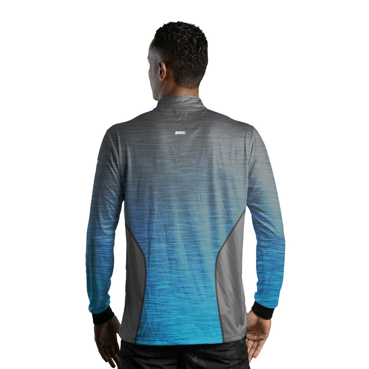 Camisa de Motociclismo Brk Mescla Cinza e Azul com Proteção Solar UV50+