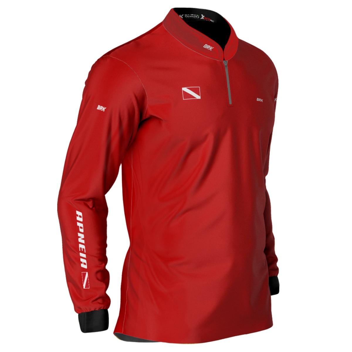 Camisa de Pesca Brk 'Dive Apneia' Vermelha com UV50+ - Brk Fishing