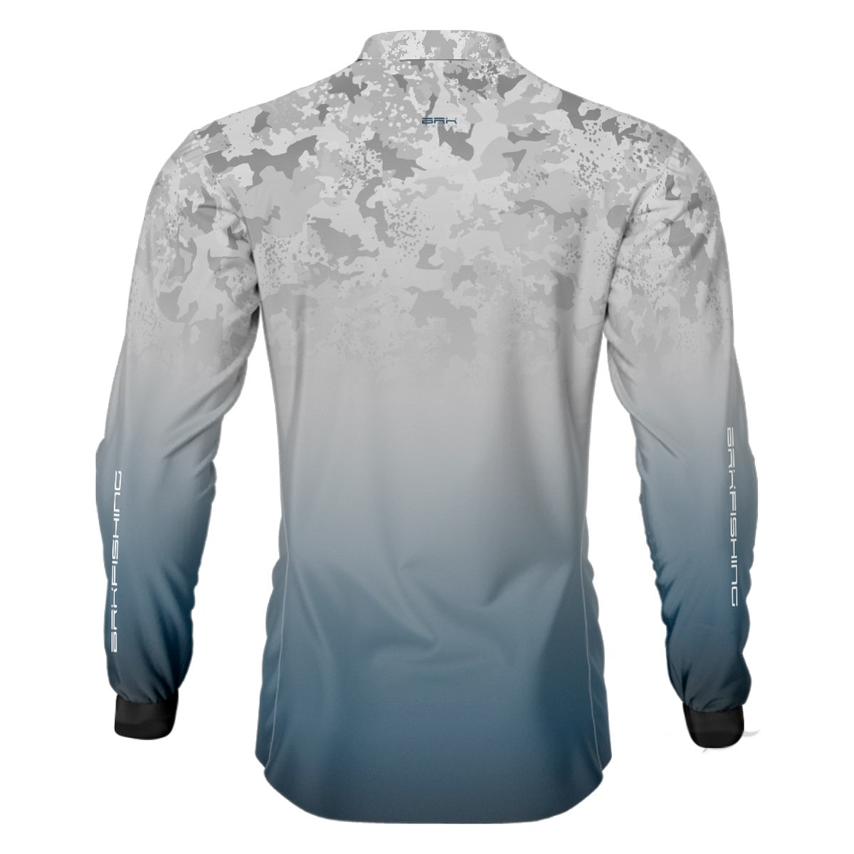 Camisa de Pesca BRK Cinza e Azul Camuflado com Proteção UV50+ Brk Fishing