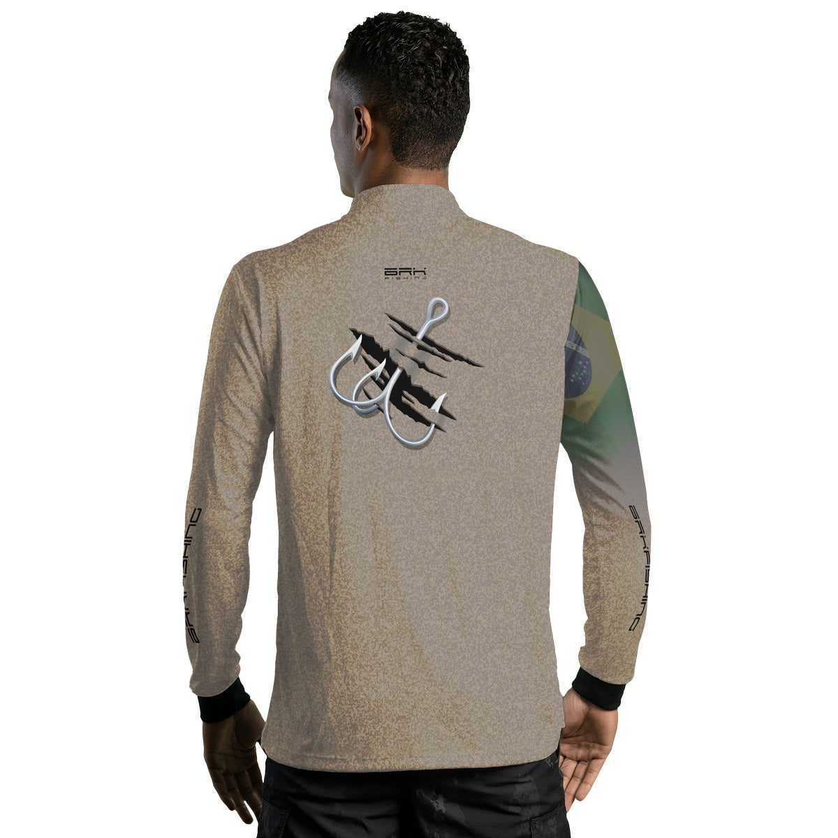 Camisa de Pesca Brk Garateia Clean Bandeira Brasil com Proteção Solar UV50+ Brk Fishing