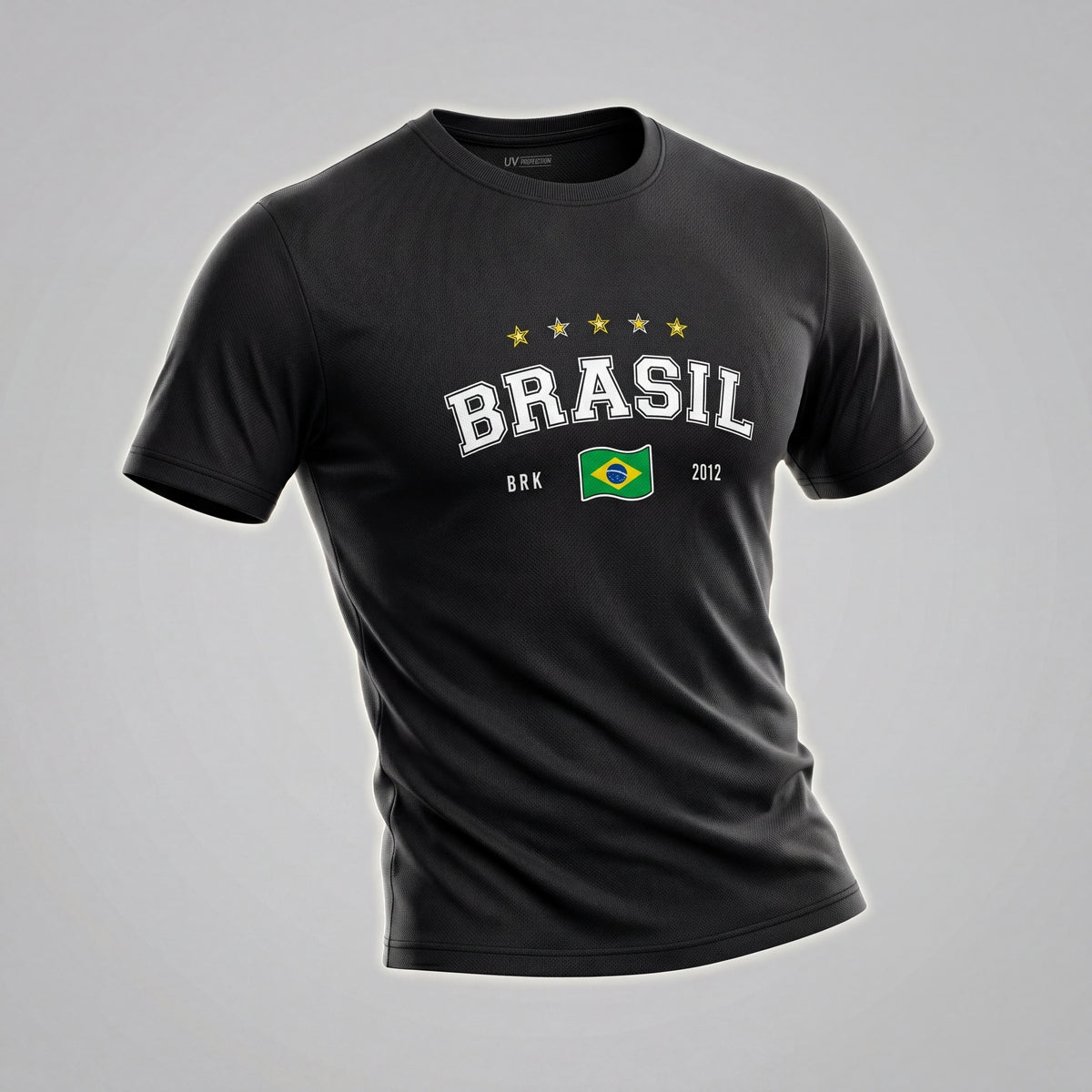 Camiseta Básica de Algodão Brk Aqui é o Brasil Bandeira