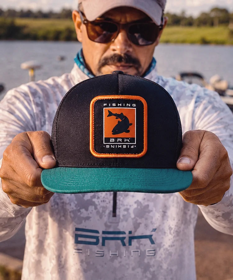 Boné de Pesca Brk Fishing Dourado Verde Laranja Azul