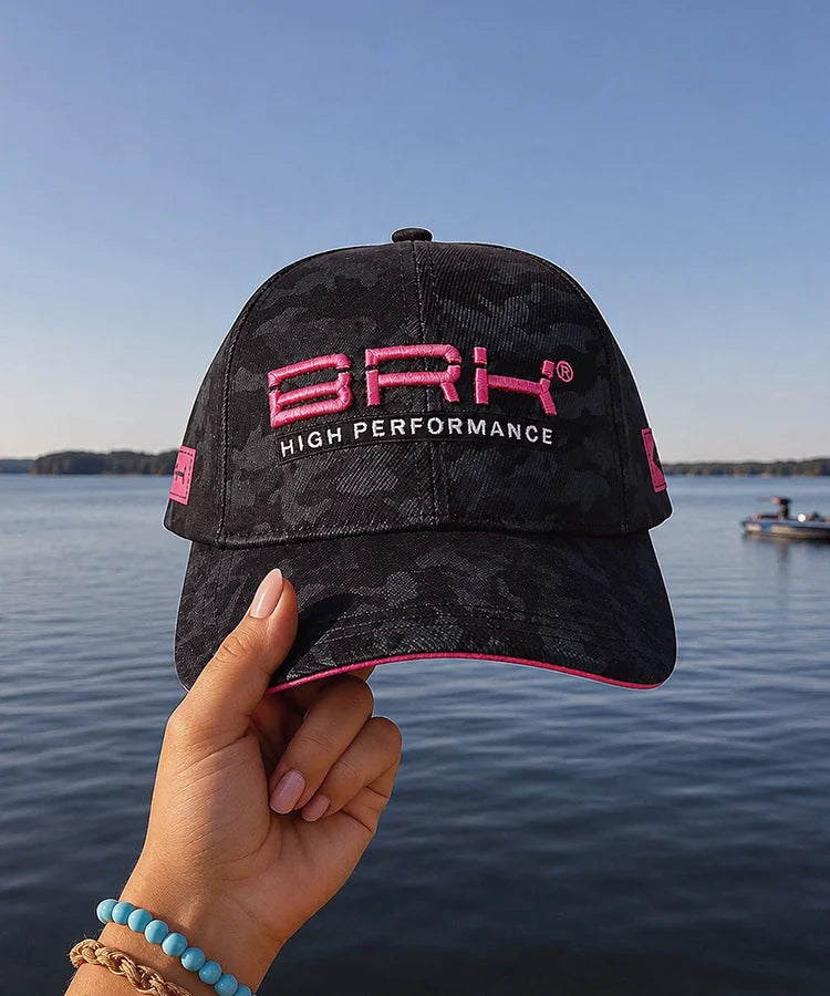 Boné de Pesca Feminino Camuflado com Rosa