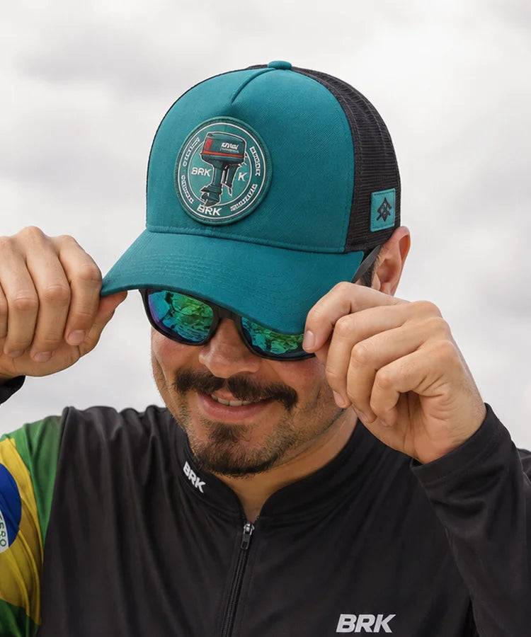 Boné de Pesca Outboard Motors Verde