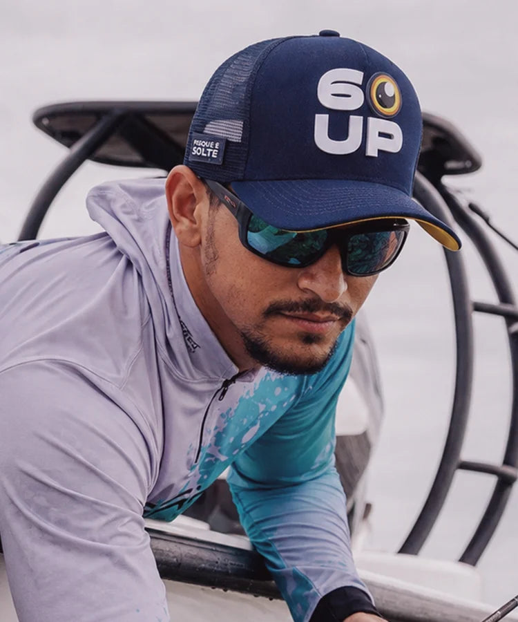 Boné Trucker de Pesca Brk 60UP - Azul