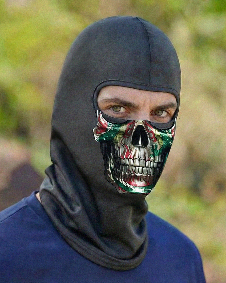 Balaclava Balaclava Brk Caveira Fogo e Dragão com Proteção UV50+
