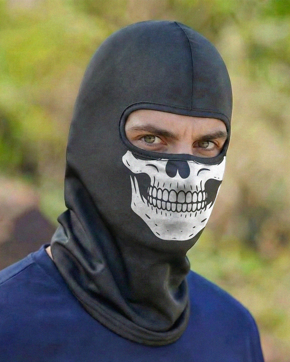 Bandana Balaclava Brk Caveira Branca e Preta com Proteção UV50+