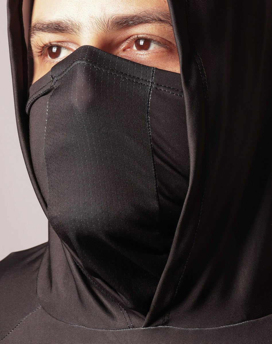 Camisa FusionX Brk Clean Preto Lisa com Capuz e Proteção UV50+ Envio Imediato Brk Fishing