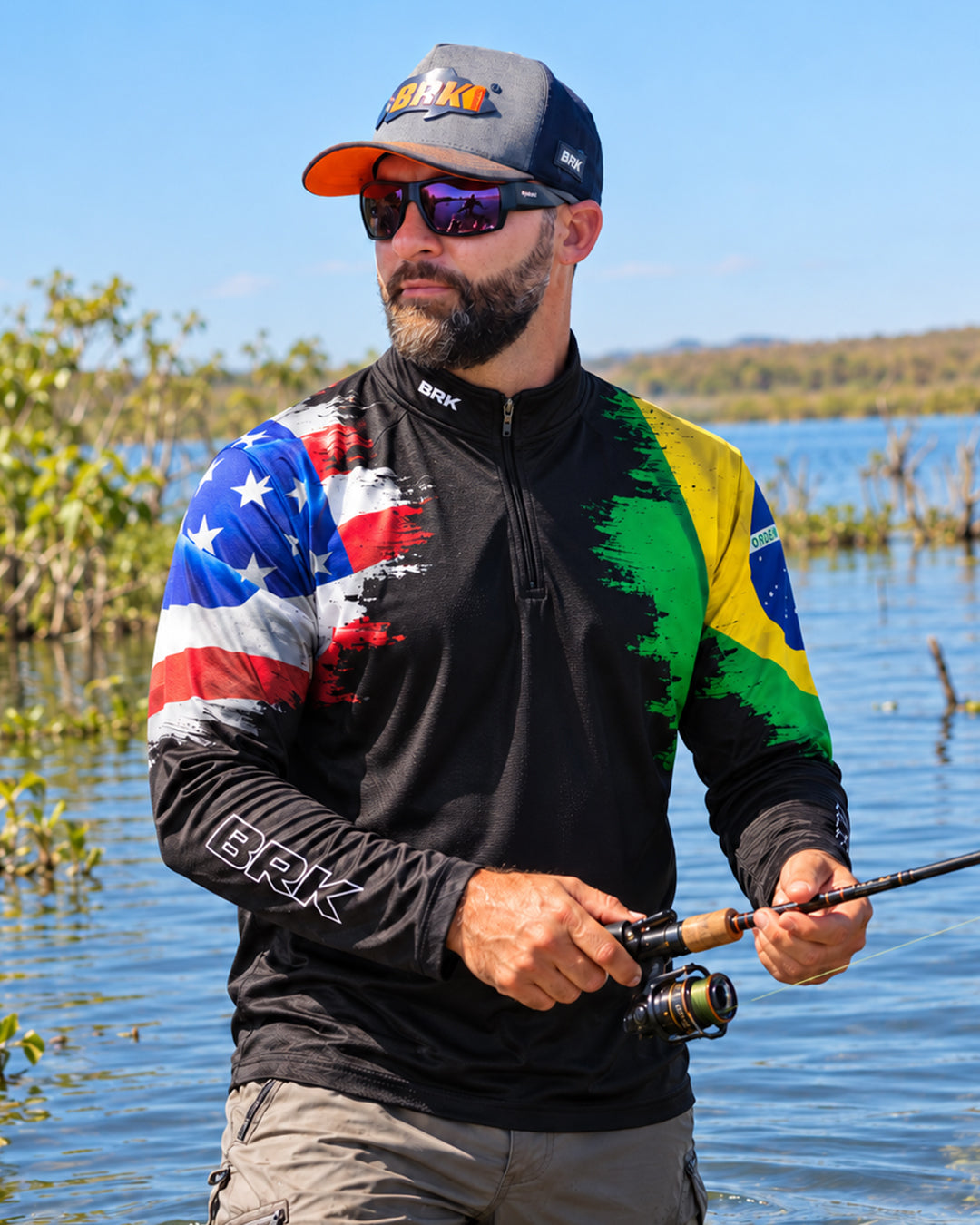 Camisa Brk Bandeira Brasil Estados Unidos