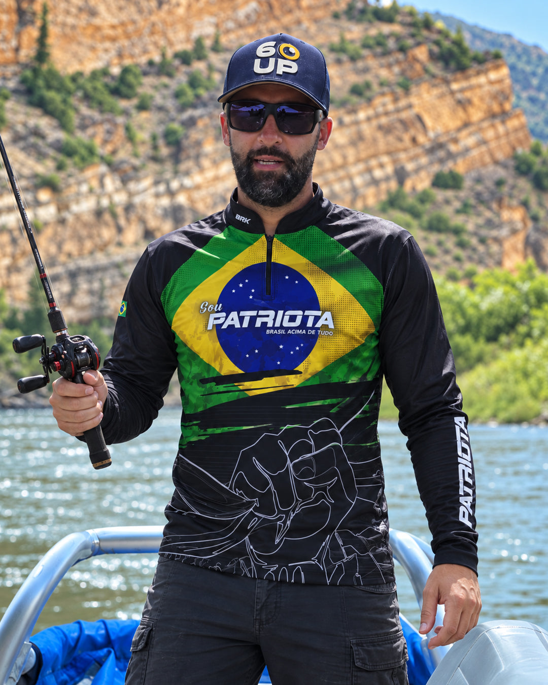 Camisa Brk Básica Patriota Preta Bandeira do Brasil