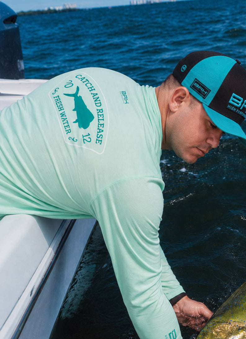 Camisa de Pesca em Alto Mar Dourado com Proteção UV50