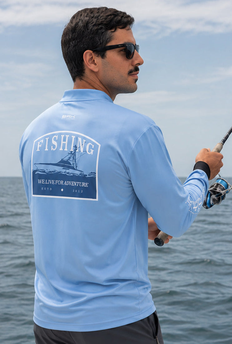 Camisa de Pesca em Alto Mar We Live for Adventure com Proteção UV50