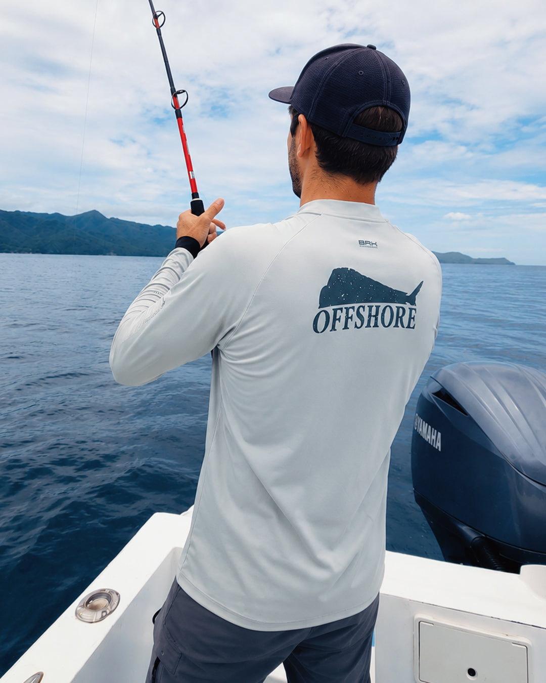 Camisa de Pesca em Alto Mar Offshore Dourado com Proteção UV50