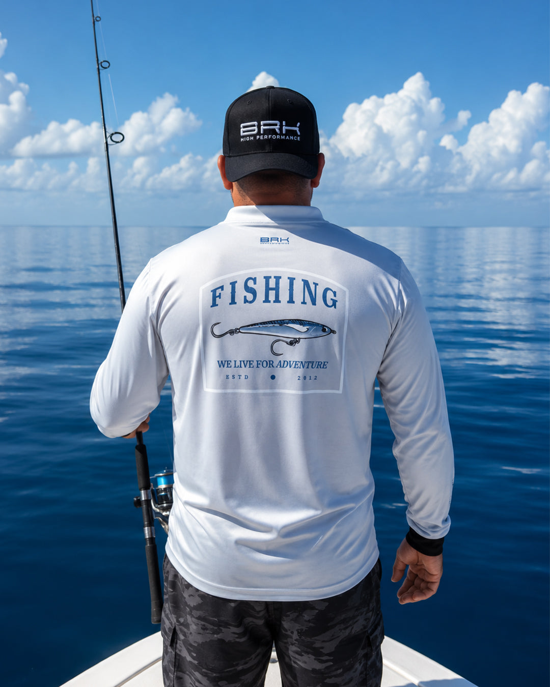 Camisa de Pesca em Alto Mar We Live for Adventure Isca com Proteção UV50