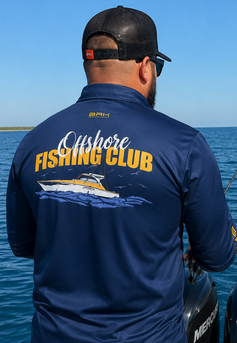 Camisa de Pesca em Alto Mar Fishing Club Amarelo com Proteção UV50