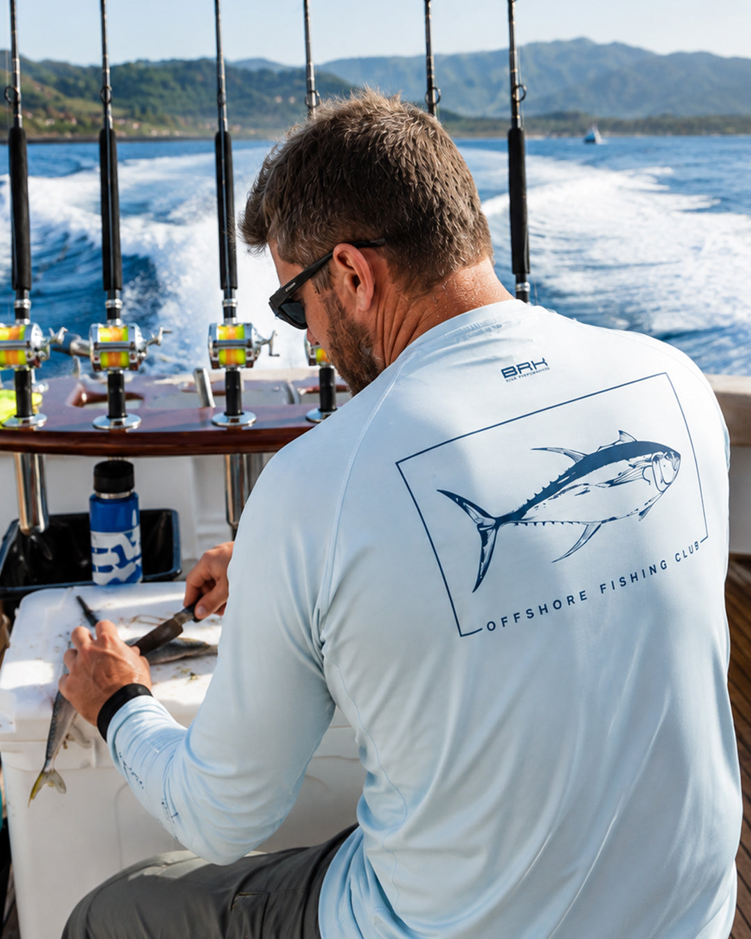Camisa de Pesca em Alto Mar Offshore Fishing Club Atum com Proteção UV50