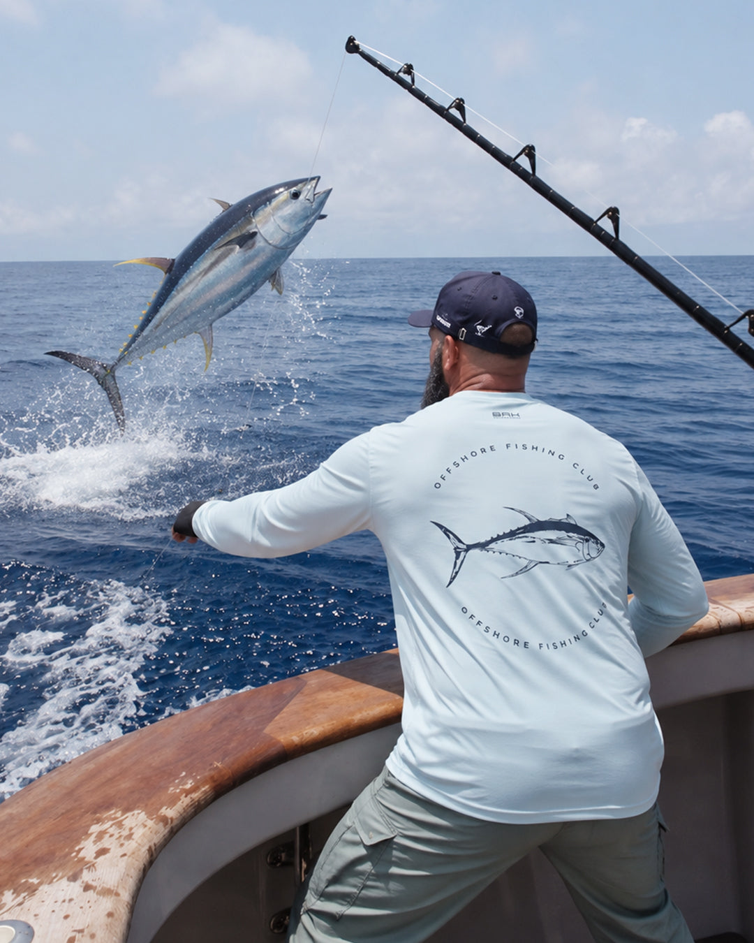 Camisa de Pesca em Alto Mar Offshore Fishing Club Atum com Proteção UV50