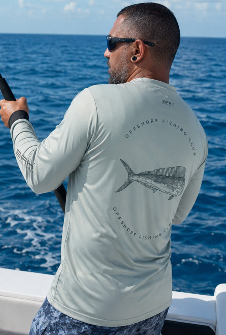 Camisa de Pesca em Alto Mar Offshore Fishing Club Mahi Mahi com Proteção UV50