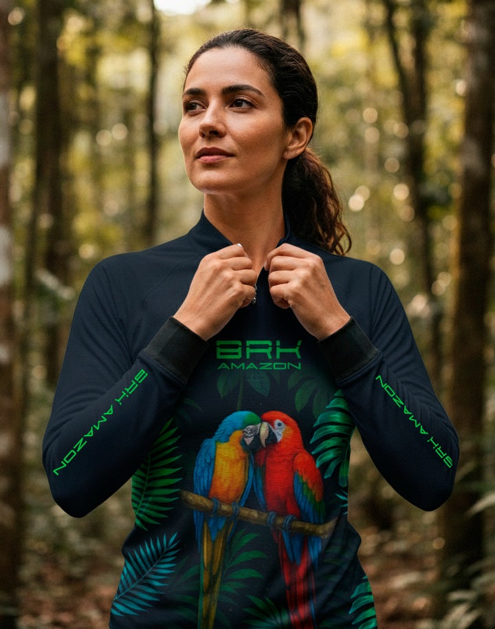 Camisa Feminina Brk Amazon Casal de Araras com Proteção UV50 Brk Fishing