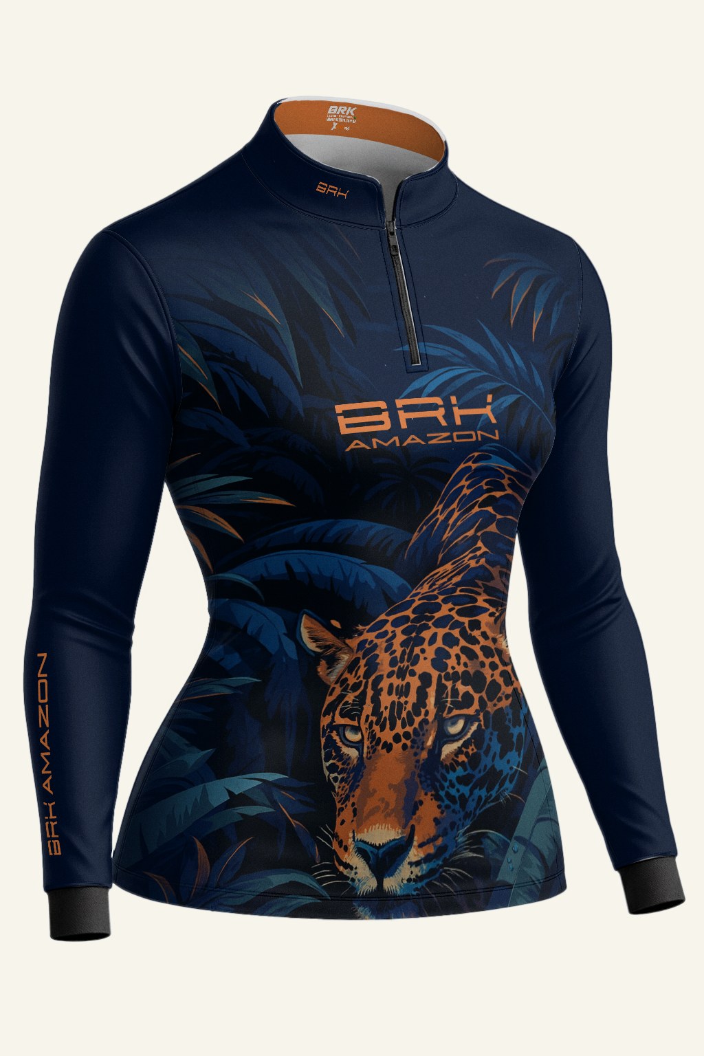 Camisa Feminina Brk Amazon Onça Azul com Proteção UV50 Brk Fishing