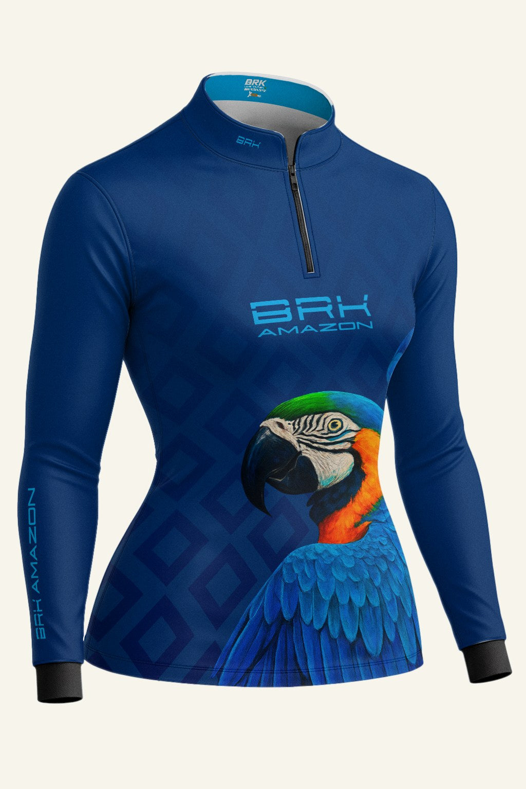 Camisa Feminina Brk Amazon Arara Azul com Proteção UV50 Brk Fishing