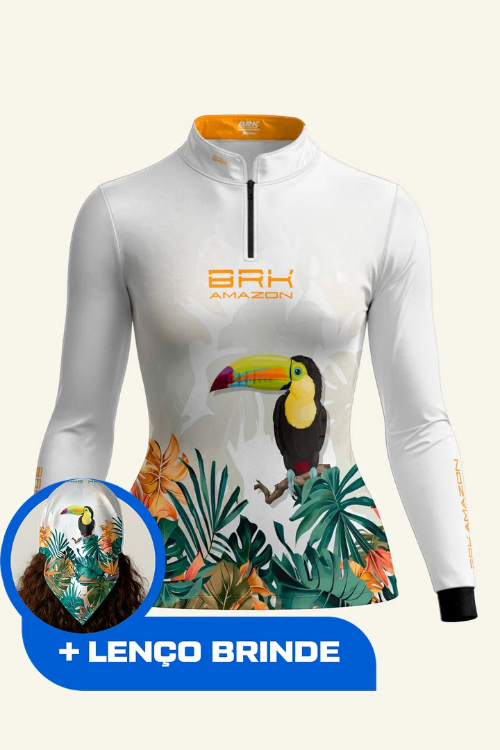 Camisa Feminina Brk Amazon Tucano com Proteção UV50 Brk Fishing
